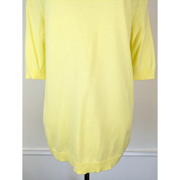 Talbots Sweater Pineapple Beaded Sequins Spring Summer Yellow Novelty Size M - Picture 8 of 15